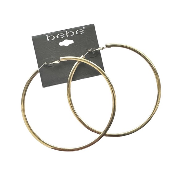 BeBe Gold Large Hoop Earrings - Picture 1 of 7